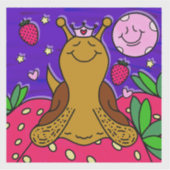 Sticker Cute Snail Royal Fun Summer Strawberry Moon (Devant)