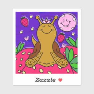 Sticker Cute Snail Royal Fun Summer Strawberry Moon
