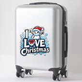 Sticker Cute Snowman With Red Hat And Scarf (Sur valise)