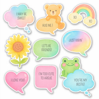 Sticker Cute Speech Bubbles enfants scrapbook conversation