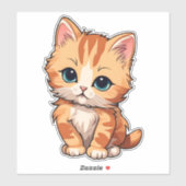 Sticker Cute tabby Chat (Feuille)
