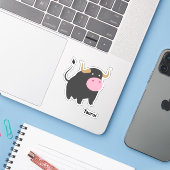 Sticker Cute Taurus (Ordinateur portable avec iPhone)