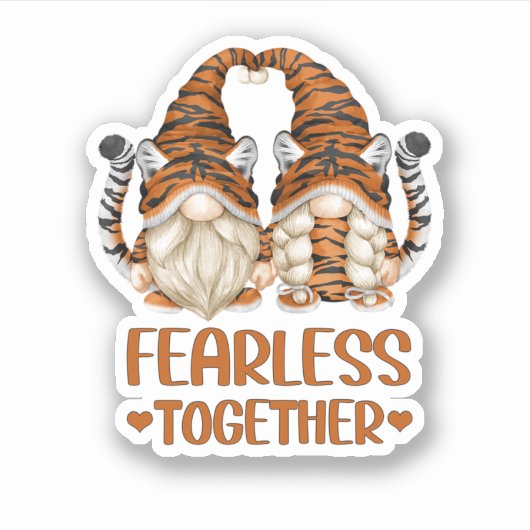 Sticker Cute Tiger Gnome For Valentines Day Couples And Ti (Devant)