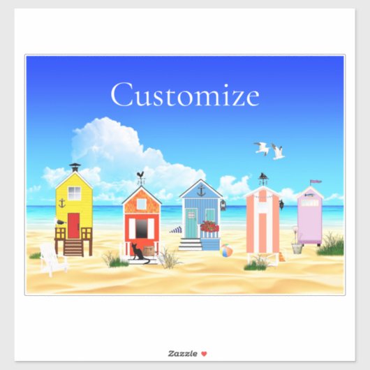 Sticker Cute Tiny Beach Shacks Thunder_Cove (Feuille)