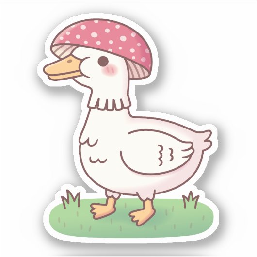 Sticker Cute Toadstool Champignons Canard (Devant)