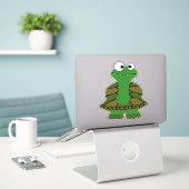 Sticker Cute Tortue Cartoon (Ordinateur portable sur le bureau)