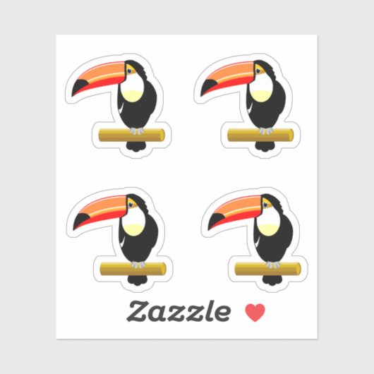 Sticker Cute Toucan (Feuille)