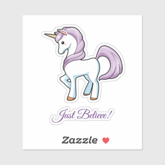 Sticker Cute Unicorn (Feuille)