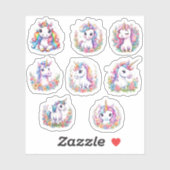 Sticker Cute Unicorn Cool Unicorn positif (Feuille)
