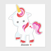Sticker Cute Unicorn, Petite Unicorne, Unicorne Magique (Feuille)