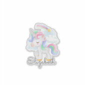 Sticker Cute Unicorn Rainbow Star (Devant)