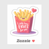 Sticker Cute Valentine French Fries Pun (Feuille)