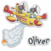 Sticker Cute Water Bomber Aircraft - Fireplane (Devant)