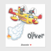 Sticker Cute Water Bomber Aircraft - Fireplane (Feuille)