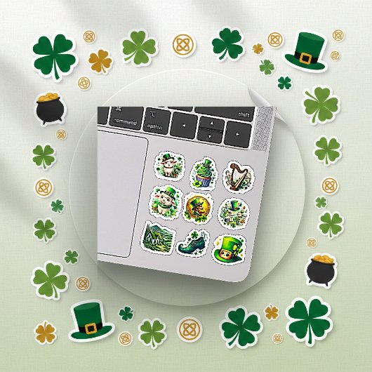 Sticker Cute Watercolor St. Patrick's Day Irish Set