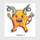 Sticker Cute Weird Horned Little Demon Creator (Feuille)