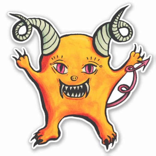Sticker Cute Weird Horned Little Demon Creator (Devant)