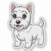Sticker Cute West Highland White Terrier Dog (Devant)