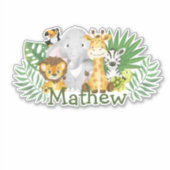 Sticker Cute Wild One Safari Jungle Bois Animaux (Devant)