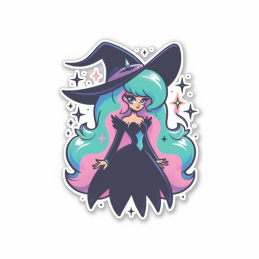 Sticker Cute Witch (Devant)