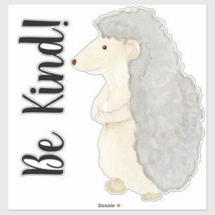 Sticker Cute Woodland Hérisson Aquarelle Be Kind Nursery