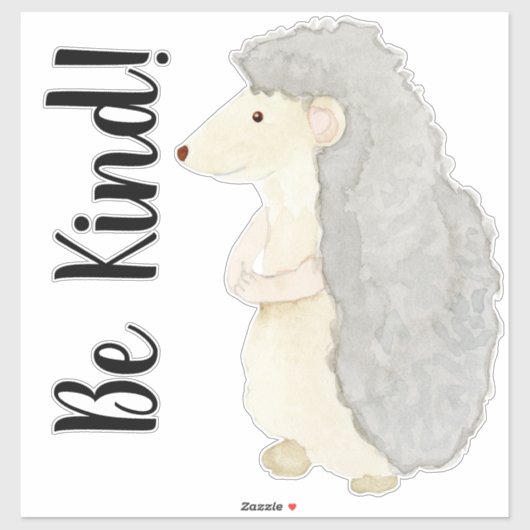 Sticker Cute Woodland Hérisson Aquarelle Be Kind Nursery (Feuille)