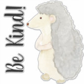 Sticker Cute Woodland Hérisson Aquarelle Be Kind Nursery (Devant)
