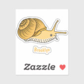 Sticker Cute yellow snail cartoon (Feuille)