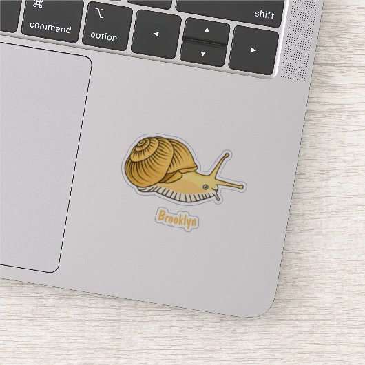 Sticker Cute yellow snail cartoon (Détail)