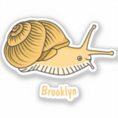 Sticker Cute yellow snail cartoon (Recto)