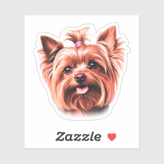 Sticker Cute Yorkie (Feuille)