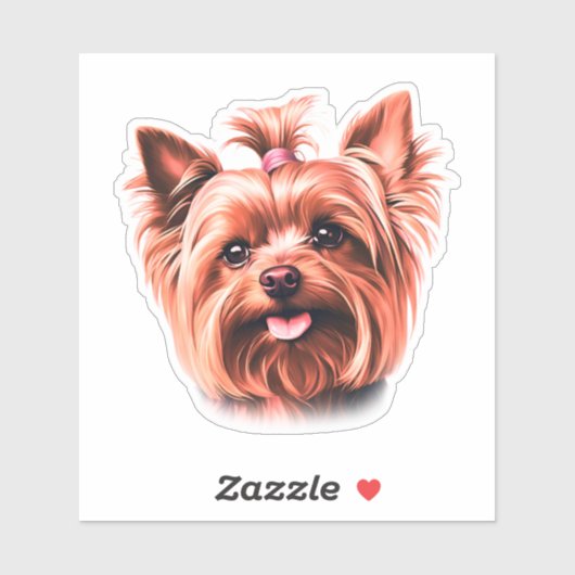 Sticker Cute Yorkie (Feuille)