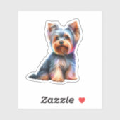 Sticker Cute Yorkshire Terrier (Feuille)