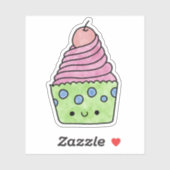 Sticker Cute yummy cupcake (Feuille)