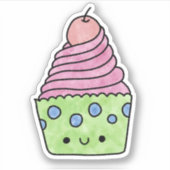 Sticker Cute yummy cupcake (Devant)