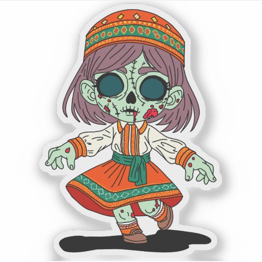Sticker Cute Zombie arménien (Devant)