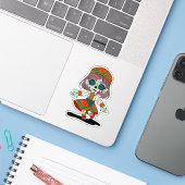 Sticker Cute Zombie arménien (Ordinateur portable avec iPhone)