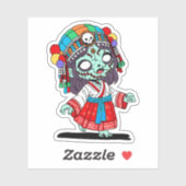 Sticker Cute Zombie coréen (Feuille)