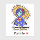 Sticker Cute Zombie japonais (Feuille)