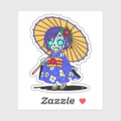 Sticker Cute Zombie japonais (Feuille)