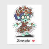 Sticker Cute Zombie Ouest-Africain (Feuille)