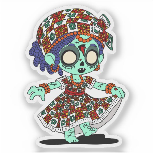 Sticker Cute Zombie Ouest-Africain (Devant)