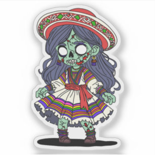 Sticker Cute Zombie péruvien