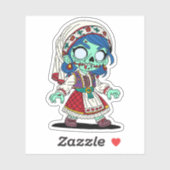 Sticker Cute Zombie turc (Feuille)