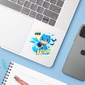 Sticker Cuter than mignon Batman (Ordinateur portable avec iPhone)