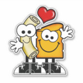 Sticker Cutie Cartoon Mac 'n Fromage Vinyl (Devant)