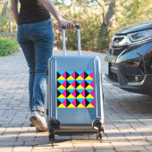 Sticker cyan magenta jaune triangle noir jeu (Valise Insitu)