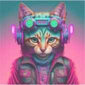 Sticker Cyberpunk Chat 1 (Devant)