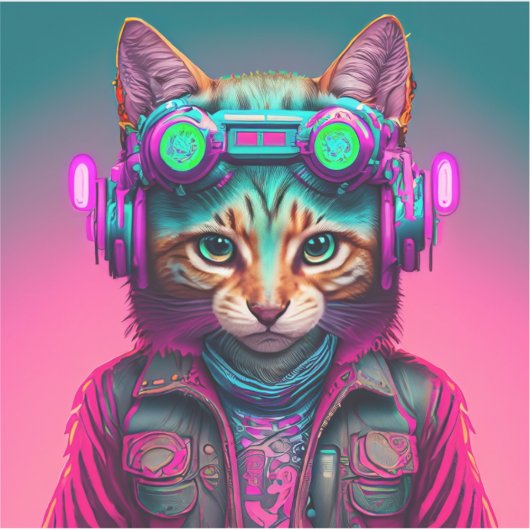 Sticker Cyberpunk Chat 1 (Devant)
