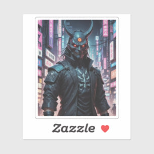 Sticker Cyberpunk Demon Samurai